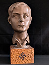 Hitler Youth bust on wood base